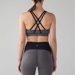 Lululemon Energy Bra Heathered Black/Black 6